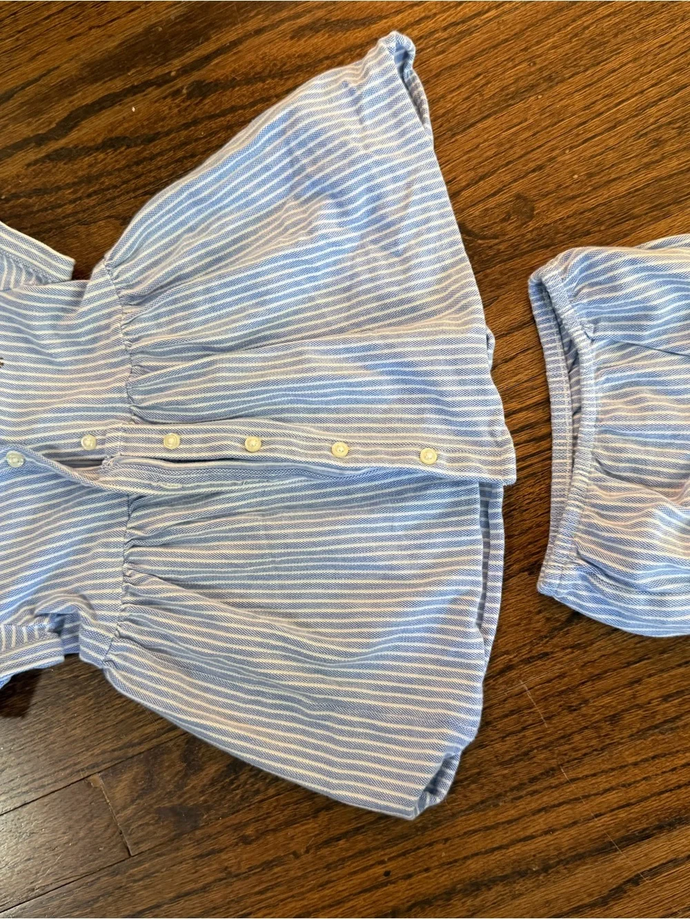 Ralph Lauren Blue and White Striped Polo Dress with Matching Bloomers
